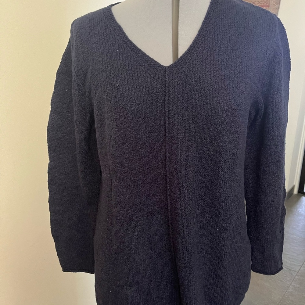 J. Jill Navy V-Neck Sweater